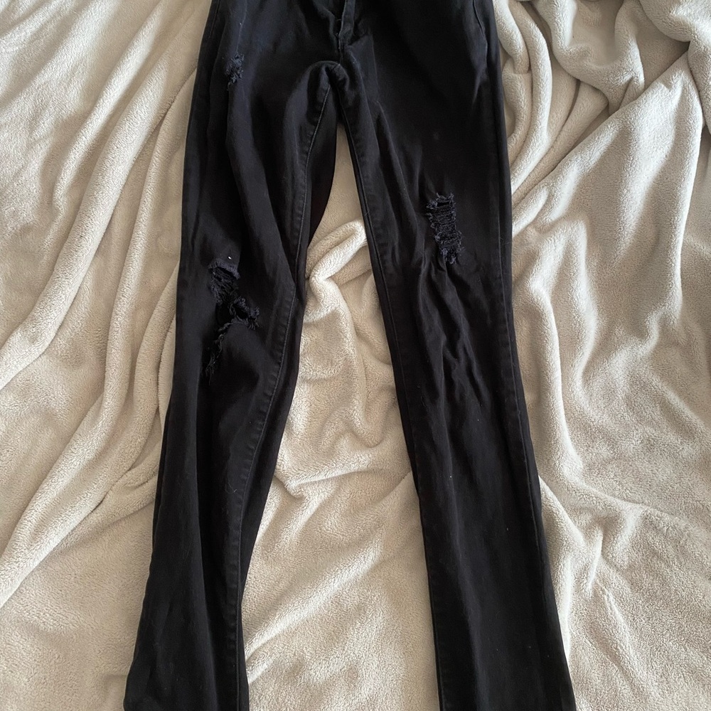 Black Distressed Skinny Jeans